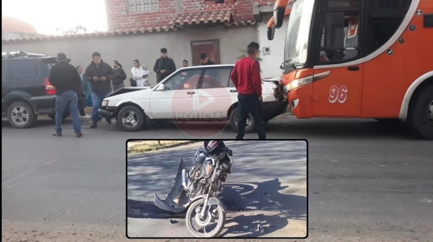 Una moto y la flota Padcaya involucrados en colisiones este miércoles en Tarija