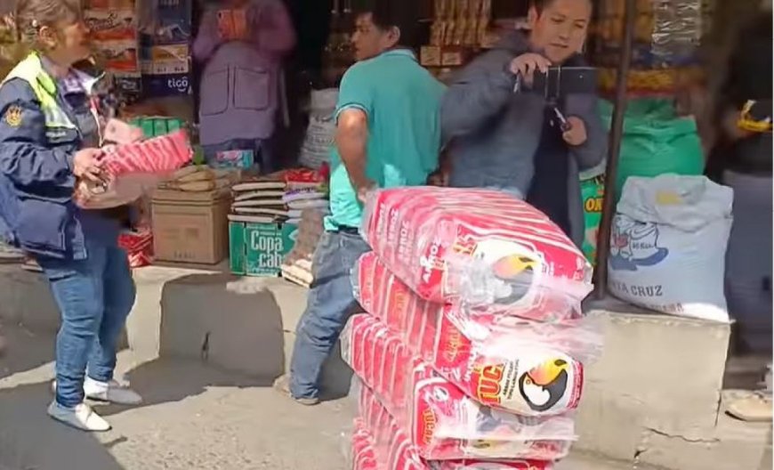 Decomisan Arroz No Apto para el Consumo en el Mercado Campesino de Tarija